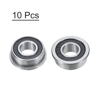 uxcell F686-2RS Flanged Ball Bearing 6x13x5mm Double Sealed Chrome Steel Flange Bearings, 10pcs - size: F686-2RS
