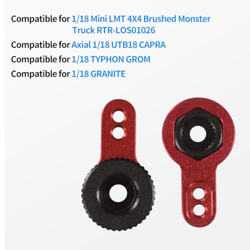 25T Servo Arm for ARRMA 1/18 Granite Grom/1/18 Typhon GROM/1/18 Mini LMT 4X4/1/18 UTB18 Capra Upgrade Parts (red) - color: Red
