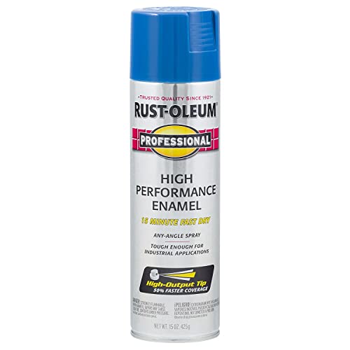Rust-Oleum Professional High Performance Gloss Safety Blue Spray Paint | Rust Prevention, Corrosion Resistant Coating, Industrial Maintenance, Any Angle Spray, Metal Equipment Protection, 15 oz - color: Gloss Safety Blue, size: 15 Ounce (Pack of 1)