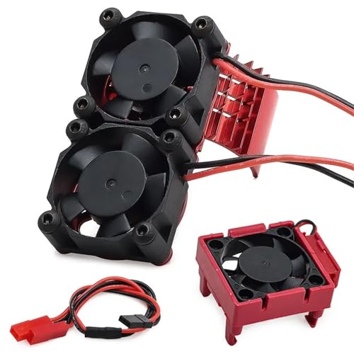 Rc Replacement Parts For Traxxas For VXL For Slash For Rustler For Bandit For Stampede 2WD 4X4 3S Motor ESC Cooler Cooling Fan Heat Sink Set Rc Parts(Red) - color: Red