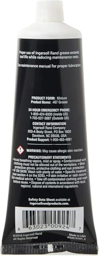 Ingersoll Rand 67-4T 67 Grease | Formulated for high-speed and high-temperature angle heads, 4-ounce tube