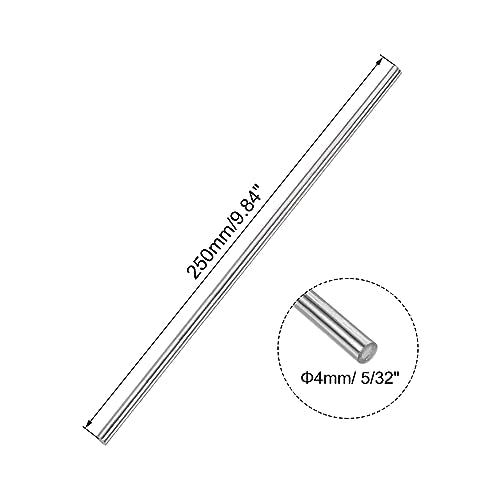 uxcell 4mm x 250mm 304 Stainless Steel Solid Round Rod for DIY Craft - 5pcs - size: 250mm