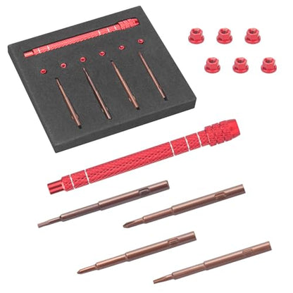 RC Screw Driver Set, daitoku RC Tool Kit Include PH1.5mm/2.0mm H1.3mm T4 Plum for AXIAL SCX30 Ford Bronco 4X4 SCX30 Jeep Wrangler JLU 4X4 (Red) - color: Red