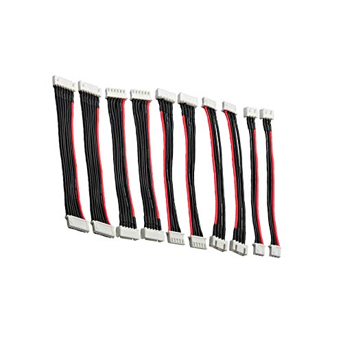 10pcs JST-XH 2S 3S 4S 5S 6S 2S-6S Balance Lead Extension Cable Male to Female Lipo Adapter Plug with 5.9inch 22AWG Silicone Wire (2pcs Each)