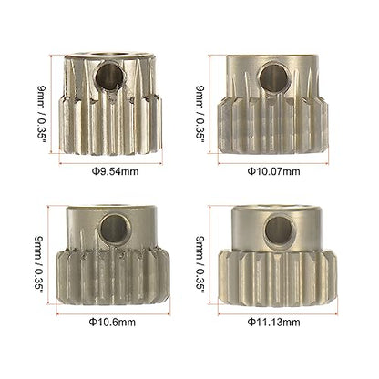 HARFINGTON 48P Hardened Pinion Motor Gear Set 4pcs 16T 17T 18T 19T Fit 1/8 inch RC Motor Shaft 48 Pitch 7075 Aluminum Gears for RC Car, with Hex Key - style: 16T 17T 18T 19T