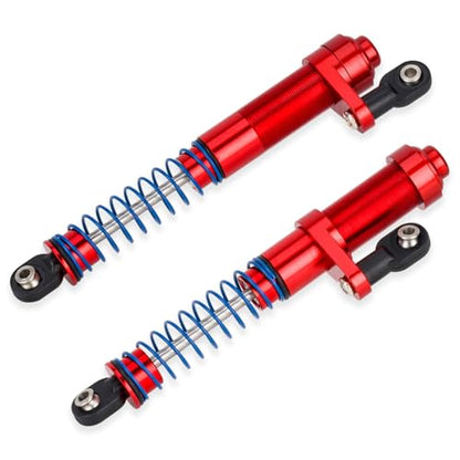 80-100mm Adjustable Threaded Oil Shocks for 1/10 RC Crawler SCX10 TRX4 D90 | CNC aluminum body with offset cap Dampers.Fits for Axial Capra VS4-10 90046 Tamiya LCG Cheater rigs.RC Car Upgrade Parts. - color: Red