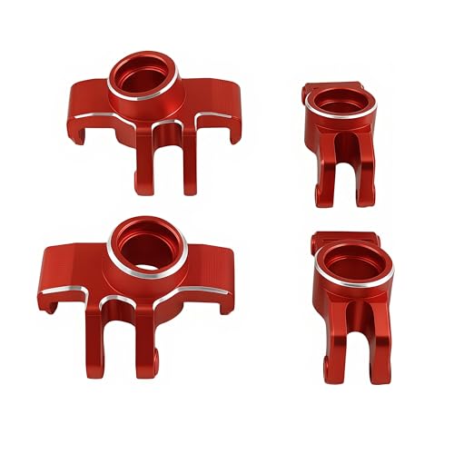 Front Steering Knuckles & Rear Hubs for ARRMA Typhon Granite GROM (Red) | Aluminum,1/14,1/18,380 Brushed,4X4,Monster Truck,Hop-Up Parts,ARA330807,CNC Machined,High Strength - color: Red