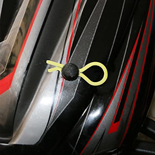 Qiilu Durable RC Body Clips for 1/5 1/6 /8 /10 RC Car - 10Pcs Metal Shell Clip Pins, Teardropshaped Pull Tabs (Yellow) - color: Yellow