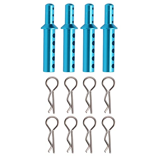 RC Body Post, High Strength Aluminum Alloy Column for 1/10 HSP 94111 94108 94188 RC Car, with Car Shell Buckle for Easy Installation (Blue)