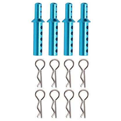 RC Body Post, High Strength Aluminum Alloy Column for 1/10 HSP 94111 94108 94188 RC Car, with Car Shell Buckle for Easy Installation (Blue)