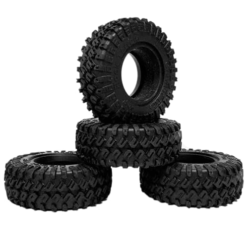 4PCS 1.3" Wheel Tires RC Mud Crawler Rock Terrain Rubber Tires with Foam Inserts for 1/18 1/24 Mini Crawler Car for TRX4M SCX24 Upgrade Parts(60 x 21mm) - color: 60x21mm
