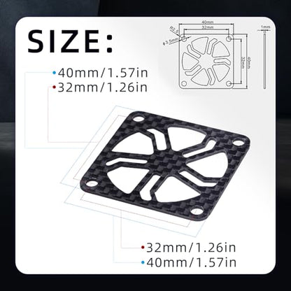 2Pcs RC Cooling Fan Cover, Carbon Fiber Electric Motor Cooling Fan Cover with Screw, Light Weight ESC Motor Heatsink Protector for RC Car Boat Truck Motor (30x30mm)