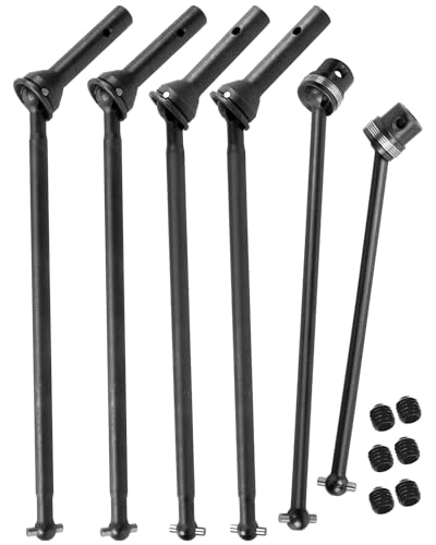 RC Drive Shafts Axles Upgrades Part for 1/8 Kraton 6S BLX,Steel #45 Front & Rear Driveshaft,Center CVD Dogbone,6pcs,Black - color: Black(6pcs)