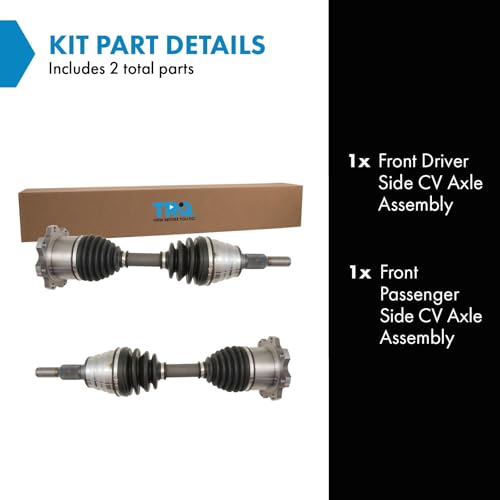 TRQ Front Driver and Passenger Side CV Axle Shaft Assembly Set for 2011-2014 Chevrolet Silverado 2500 HD Silverado 3500 HD GMC Sierra 2500 HD Sierra 3500 HD - style: CSA64117