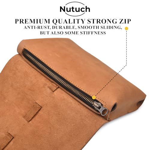 Leather Tech Pouch for Cables Chargers Phone | Tech Bag | Zipper Travel Accessory Pouch | Electronic Organizer Case Travel Bag (Tan) - color: Tan