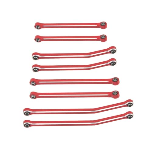 Hobby Details Aluminum Rear Axle Gear Box Skid Link Wheel Upgrade Set for 1/30 Axial SCX30 Jeep Wrangler RC Cars, Red (Skid Link Rods) - color: Skid Link Rods