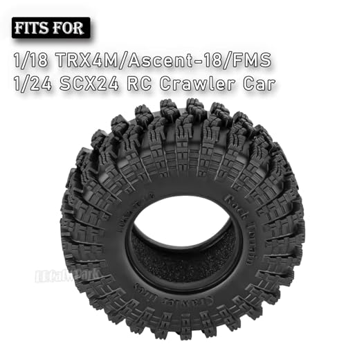RC 1.3 Soft Silicone Rubber Wheel Tires for 1/18 TRX4M/Ascent-18/FMS 1/24 SCX24 RC Crawler,1.3" Soft Mud Terrain/Rock Crawling/Swamp Claw Mud Terrain/Road RC Tires 4Pcs,Style (C) - style: 4Pcs 1.3 Rubber Wheel - (C)