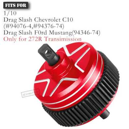 RC Differential Upgrades Part for 1/10 Drag Slash Chevrolet C10 & F0rd Mustang(Only for 272R Transimission),Alloy Aluminium w/Steel Gear Diff Hops Up,Replace #9480,Red - color: Red(for 2wd)