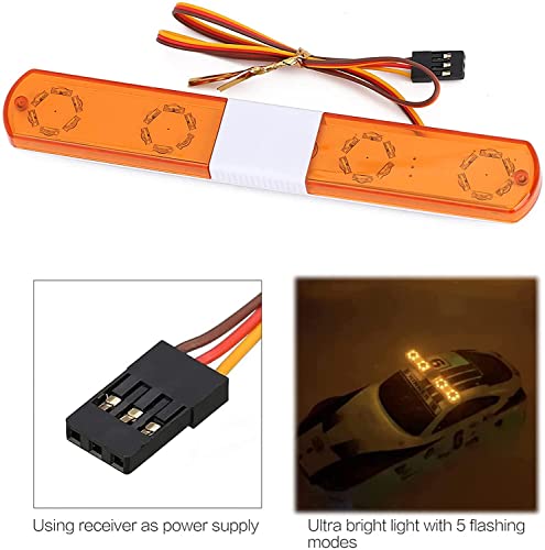 RC Car Alarming Light,WONFAST Multi-Function LED Police Night Light Bar Flash Lamp Compatible with 1/8 1/10 1/12 1/24 RC Model Car for HSP TRX4 Tamiya CC01 Axial SCX10(145mm-Yellow) - color: 145mm-Yellow
