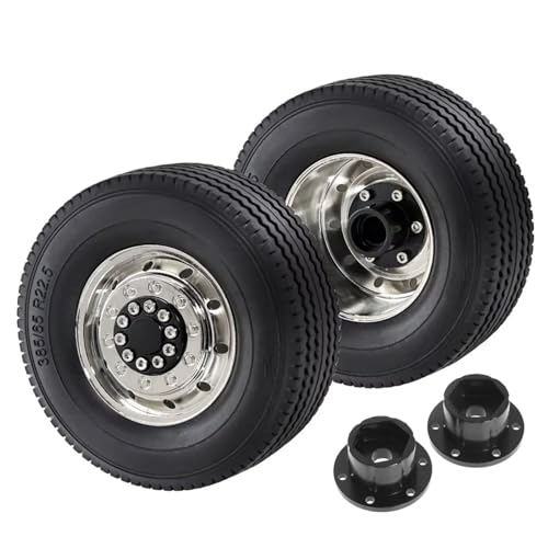RC Cars Spare Parts Compatible with Tamiya 1/14 RC Truck Cars Upgrade Parts Spare Accessories for Universal Metal Wheel Rim Tire Set(Front) - size: Front