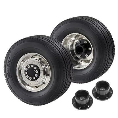RC Cars Spare Parts Compatible with Tamiya 1/14 RC Truck Cars Upgrade Parts Spare Accessories for Universal Metal Wheel Rim Tire Set(Front) - size: Front