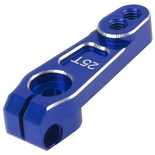 ShareGoo 3Pcs Metal 25T Servo Horn 25 Teeth Steering Servo Arm M3 Threads Compatible with Futaba Savox Power HD HSP Servos Motor Fit for 1/8 1/10 RC Off Road Crawler Drift Car Boat (Blue) - color: Blue