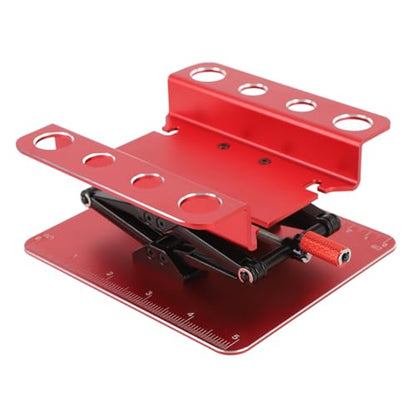 Dpofirs Rotatable Height Adjustable RC Car Platform | Stable Metal Work Stand for 1:8 1:10 Scale Repair (Red) - color: Red