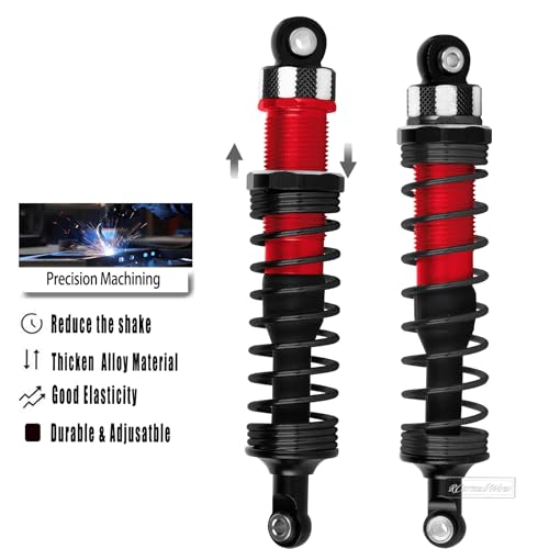 RC Shock Absorber Upgrades Part for 1/10 Jato 4X4 Brushless,Jato 4X4 VXL,Alloy Aluminium Shocks Front Rear,Replace #7462,Red - color: Red(4pcs)