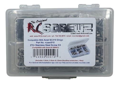 Axi010 - Compatible with Axial SCX10 Dingo Stainless Steel Screw Kit