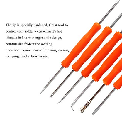 Kaisiking 6 Pcs Double Sided Soldering Assist Aid Repair Tool | with 2 Precision Tweezers for Electronics Repair and Soldering