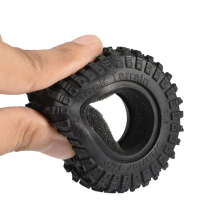 1.3" Crawler Tires for TRX4M 1/18 SCX24 1/24 RC Crawler Upgrade Part | RC Rubber Tires with Foam Insert,60x20mm - size: 1.3"