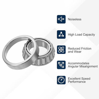 uxcell LM48548/10 Tapered Roller Bearing Cone and Cup Set, 1.36" Bore x 2.56" OD x 0.73" Thick, Chrome Steel Taper Bearing Set, ABEC-3 - size: LM48548/10