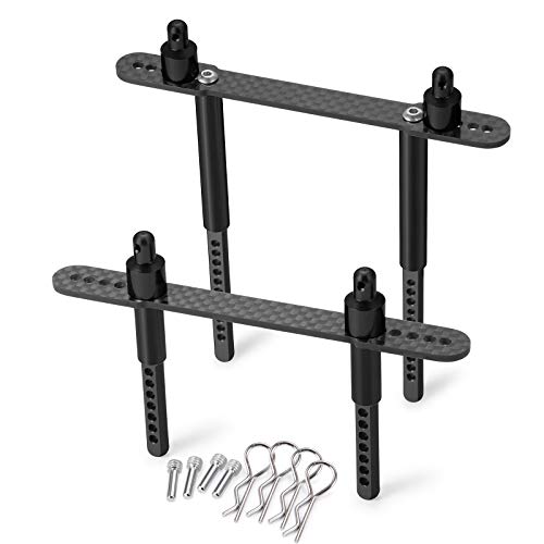 Que-T Body Mount (F&R) for Axial SCX10 II 90046 90047 1/10 RC Car (Black) - color: Black