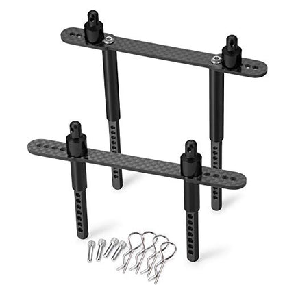 Que-T Body Mount (F&R) for Axial SCX10 II 90046 90047 1/10 RC Car (Black) - color: Black