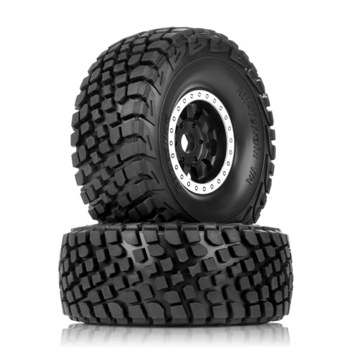 1/7 Mojave Desert Short Course Truck Tires Wheel Compatible with TRAXXAS UDR Off-Road Buggy Tire 17MM Adapter Wearable FS 336184 RC Model Car (White) - color: White