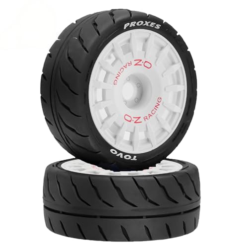 1/10 RC On Road Tires OD 2.68" And Plastic Rally Wheels Rims 12mm Hex for 1:10 Scale Drift Racing Street Touring Car Tamiya TT01 TT02 Traxxas XV02 XV01 TA06 HPI KYOSHO PTG2 A959 4PCS (White) - color: White