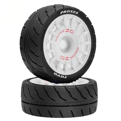 1/10 RC On Road Tires OD 2.68" And Plastic Rally Wheels Rims 12mm Hex for 1:10 Scale Drift Racing Street Touring Car Tamiya TT01 TT02 Traxxas XV02 XV01 TA06 HPI KYOSHO PTG2 A959 4PCS (White) - color: White