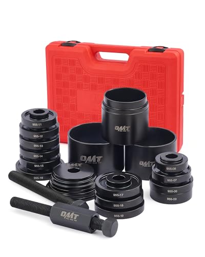 OMT Wheel Bearing Press Kit for Front Wheel Bearing Removal & Installation | 24pc Wheel Bearing Puller Tool Set with Sliding Screws Bushings and Sleeves, Red Case - color: RED,BLACK