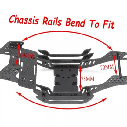 RC Chassis Kit Frame Girder LCG Carbon Fiber for 1/10 RC Rock Crawle,Lightweight Thickened Cheater Rigs Frame Rails for 1/10 RC Rock Crawler Axial SCX10
