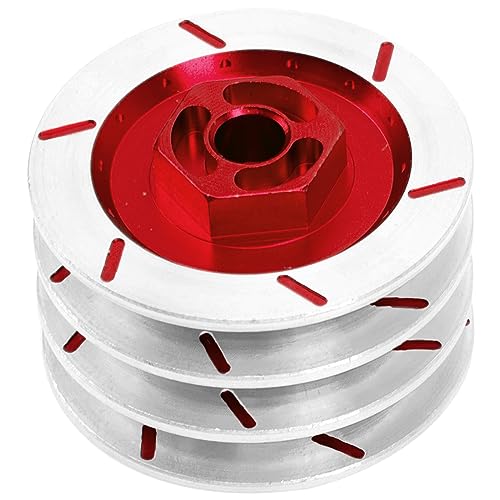 4Pack Vgoohobby Aluminum Alloy RC 12mm Hex Hub Wheel Rim Brake Disc Compatible with HSP HPI Traxxas Tamiya 1/10 On-Road Racing Model Car (Red) - color: Red