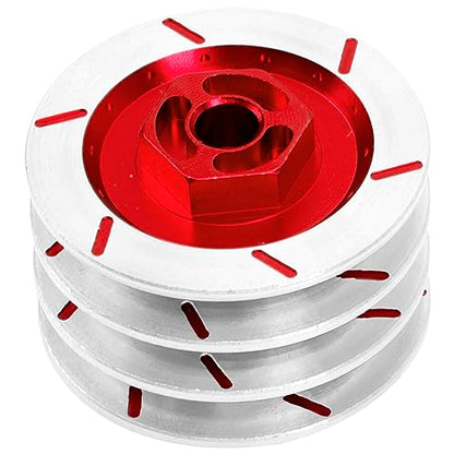 4Pack Vgoohobby Aluminum Alloy RC 12mm Hex Hub Wheel Rim Brake Disc Compatible with HSP HPI Traxxas Tamiya 1/10 On-Road Racing Model Car (Red) - color: Red