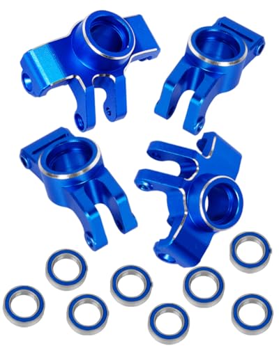 RC Aluminum Front Steering Block Knuckles & C-Hubs Caster Blocks & Rear Hubs Upgrades Parts for 1/18 Granite Grom Mega 380 Brushed 4x4 Monster Truck RTR.Navy Blue(4PCS) - color: Navy Blue(for 1/18)