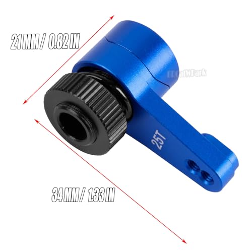 Aluminum 25T Unloading Steering Servo Horn Servo Arm Upgrades Part for 1/10 RBX10 SCX10 90046 Capra 1.9 UTB L0 S1 1/8 LMT Solid AXLE 4WD Monster Truck LOS04022 RC Car,Navy Blue - color: Navy Blue - (25t Servo Arm)