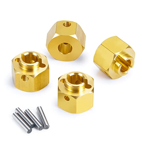 4PCS RC Hex Hub 12mm Brass Wheels Hex 8mm Drive Extension Adapter with Pins Counterweight Compatible with Axial SCX10 III AXI03007 AXI03004 Capra RC Crawler Upgrades Part (8mm) - color: 8mm