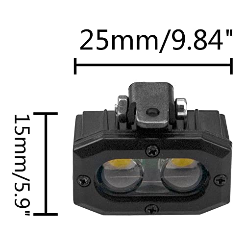 RC Crawler Bumper Light LED Headlight Spotlight 2Leds w/Control Compatible with Traxxas TRX-4 Axial SCX10 90046 D90 CC01 Wraith Redcat Gen8 1/10 RC Crawler (Rectangular)