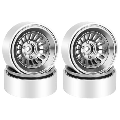 CNC 1.3" Beadlock Wheel Rim for SCX24 1/24 TRX4M Ascent18 1/18 RC Crawler Aluminium Upgrade Part (Gray) - color: Gray