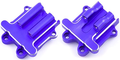 2Pcs Front Rear Diff Cover Set, High-Performance Aluminum Alloy Differential Cover Set (Replacement for ARA320749) for ARRMA 1/14 Typhon GROM, 1/16 Mojave, 1/18 Granite GROM & LOSI 1/12 NASCAR Models - color: Blue