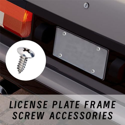 License Plate Screws with Nylon Inserts - Stainless Steel Rust Proof License Plate Screws for Securing License Plates, Frames & Covers 4755299 3907444 A11719 - color: White-K6