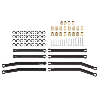 Aluminum Suspension & Steering Links Set for SCX30 1/30 RC Crawler, Full Chassis Link Kit with Tie Rod & Drag Link, CNC Upgrade Parts (Black) - color: Black