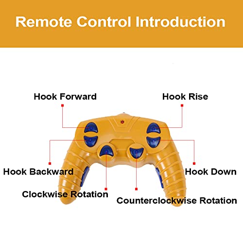 KNACKTOYZ 6 Channel Remote Control Crane Toy for Kids - 50.4 inch RC Tower Crane with LED Lights & Sounds, 680° Rotation Lift Construction Vehicles, Excavator Toy for Ages 4,5,6,7,8 Boys & Girls
